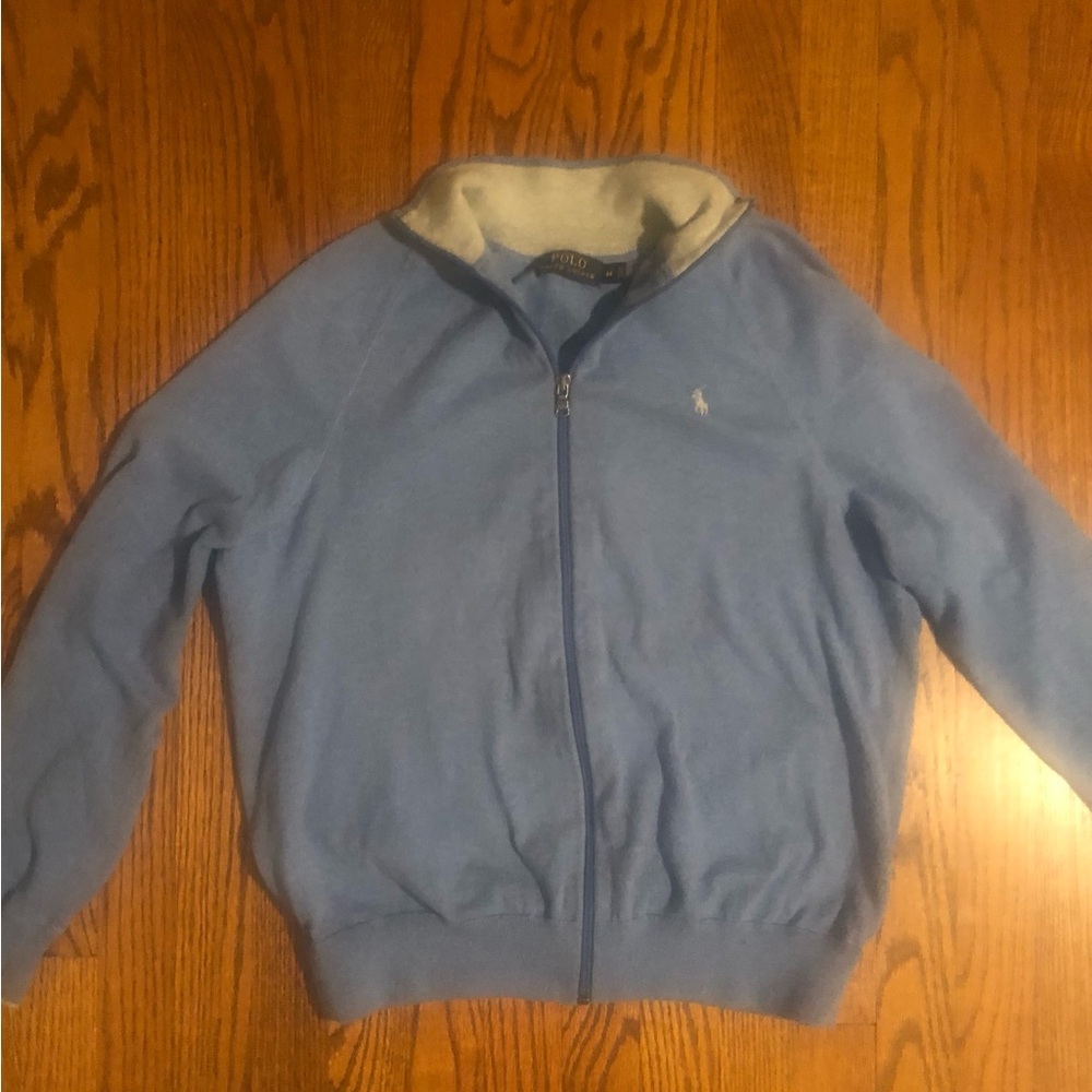 Polo Ralph Lauren Men's Light Blue Zip-Up Sweater